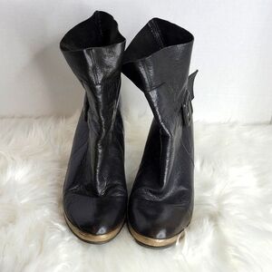 FARYL ROBIN Black Buckle Ankle‎ Bootie Size 11